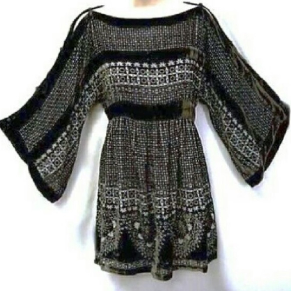 BCBG Max Azria burn-out velvet Boho dress